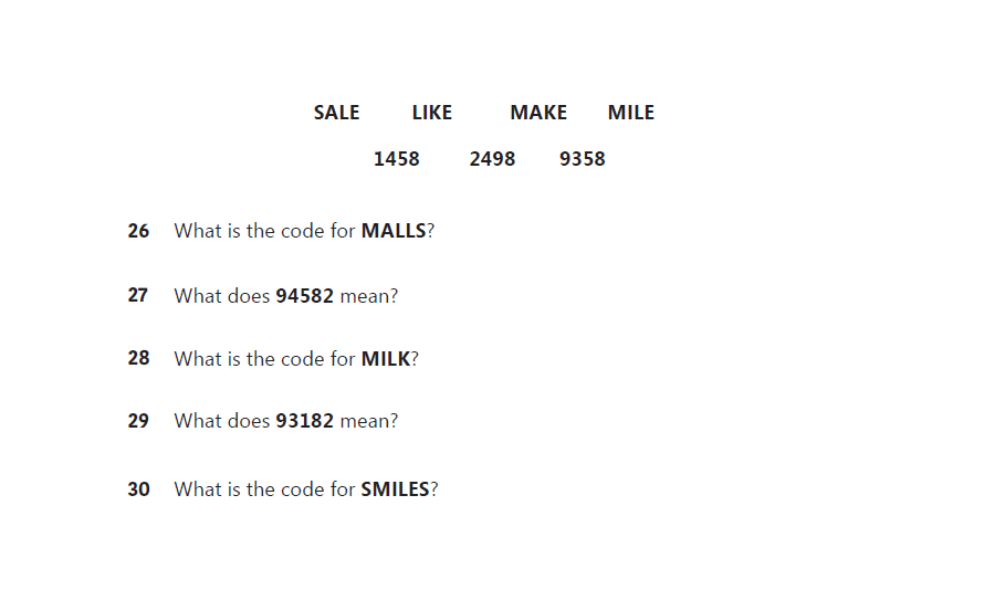 Practice Paper 1 - Codes - 11+ Centre
